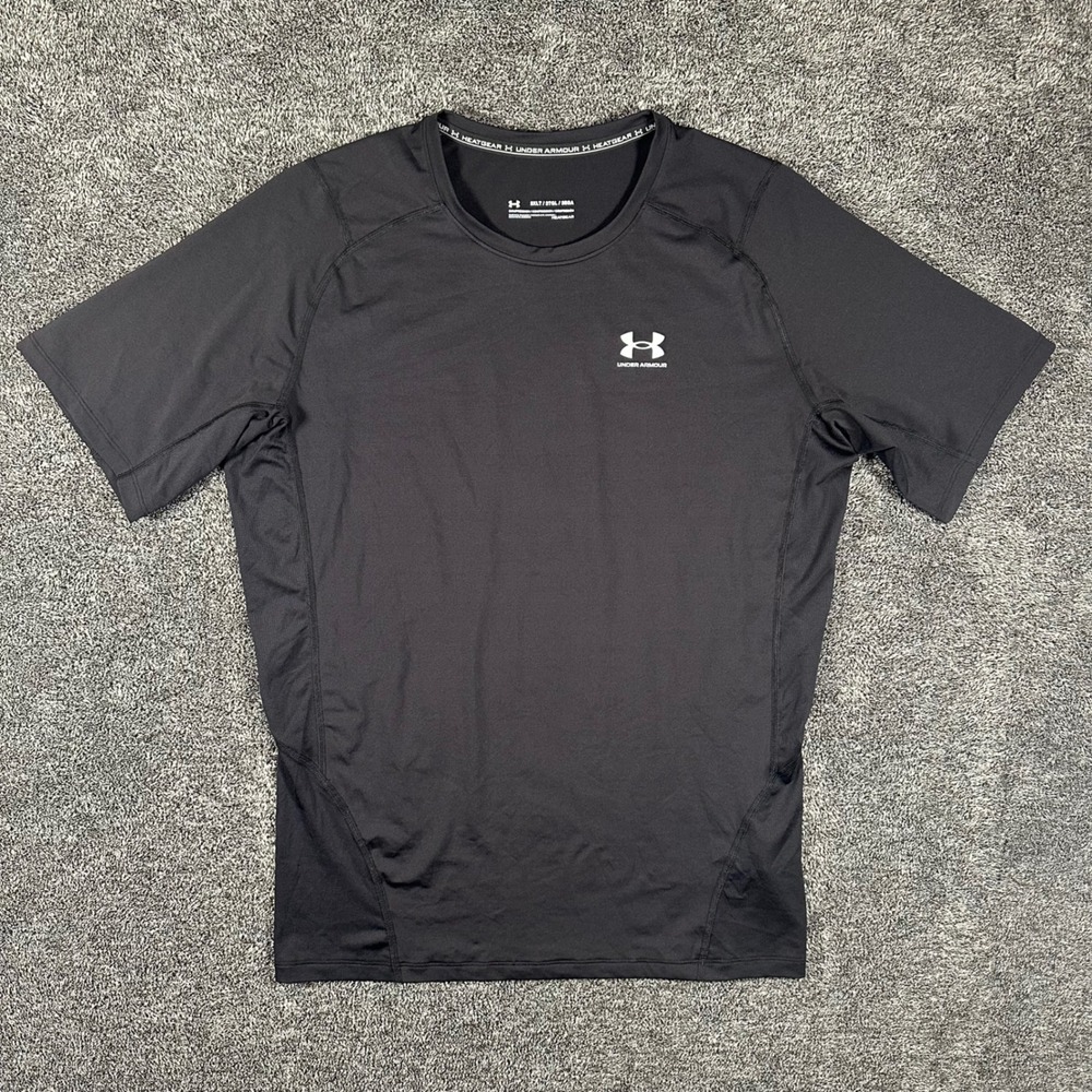 Under Armour Shirt Mens 3XLT HeatGear Compression Black Short Sleeve Athletic